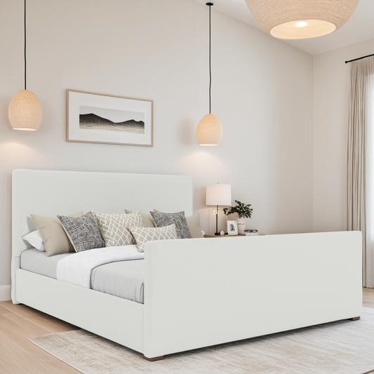 Moyra Plain Luxe Footboard Upholstered Bed