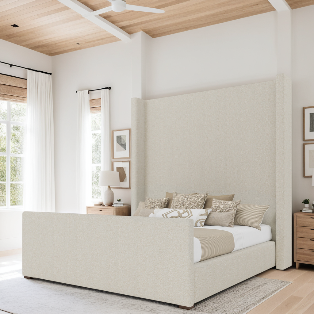 Aylet Plain Luxe Footboard Upholstered Bed