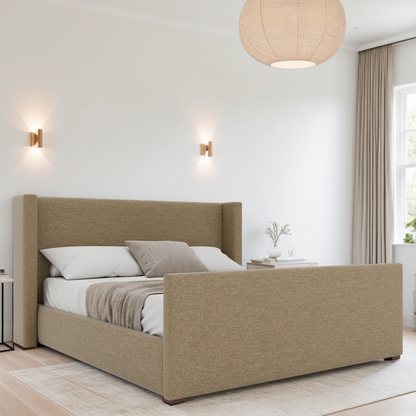Aylet Plain Luxe Footboard Upholstered Bed