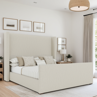 Aylet Plain Luxe Footboard Upholstered Bed