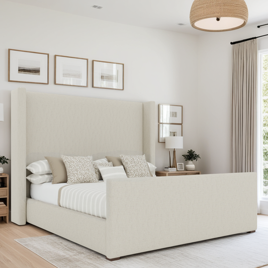 Aylet Plain Luxe Footboard Upholstered Bed