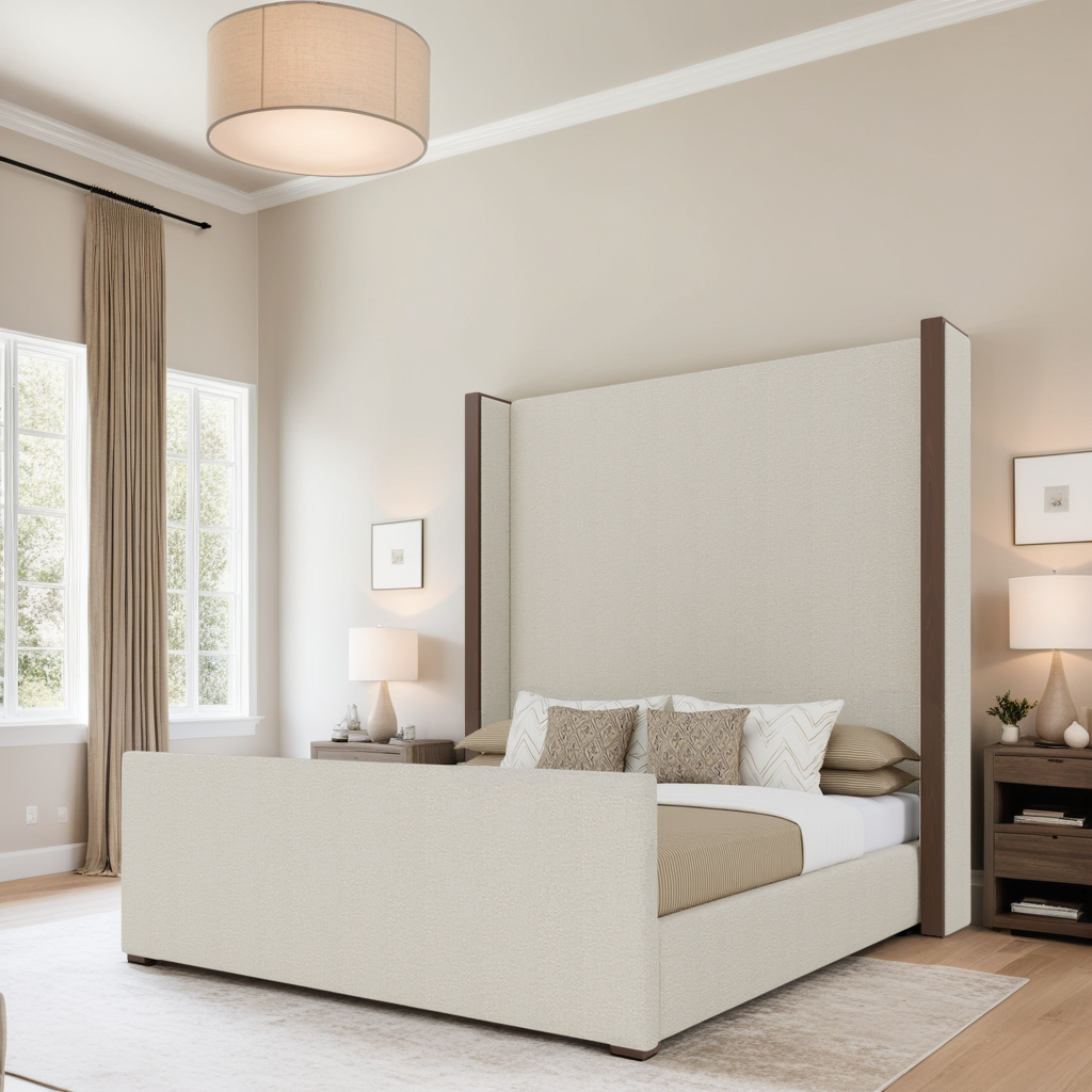 Irenne Luxe Plain Footboard Upholstered Bed