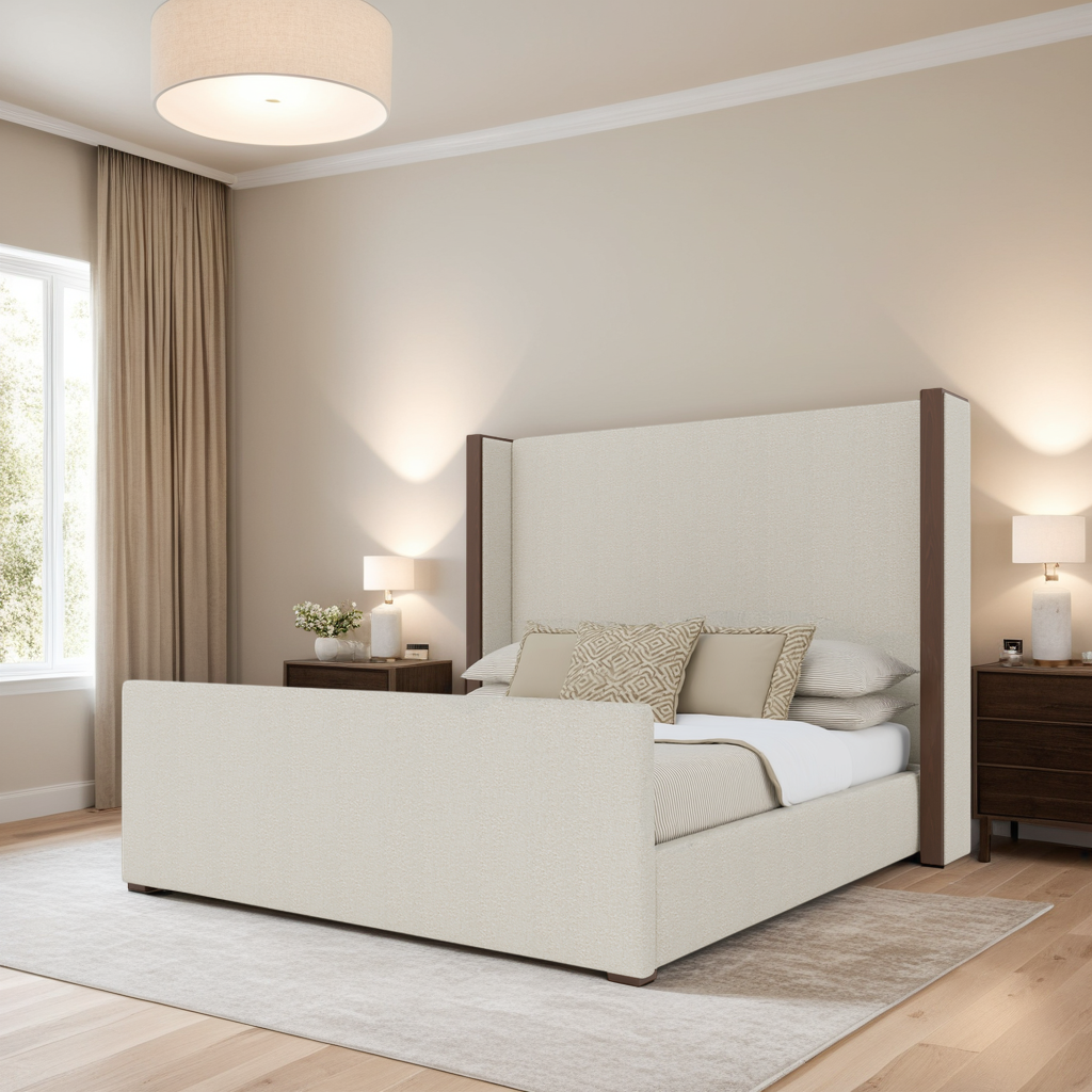 Irenne Luxe Plain Footboard Upholstered Bed