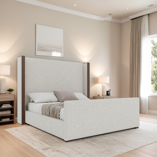 Irenne Luxe Plain Footboard Upholstered Bed