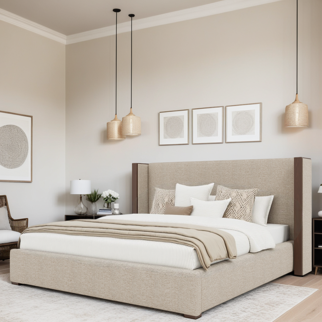 Irenne Luxe Plain Footboard Upholstered Bed