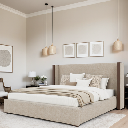 Irenne Luxe Plain Footboard Upholstered Bed