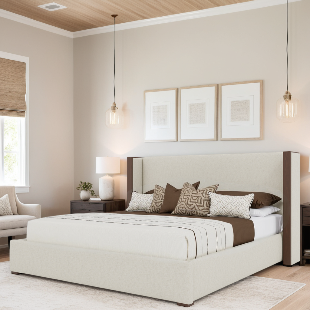 Irenne Luxe Plain Footboard Upholstered Bed