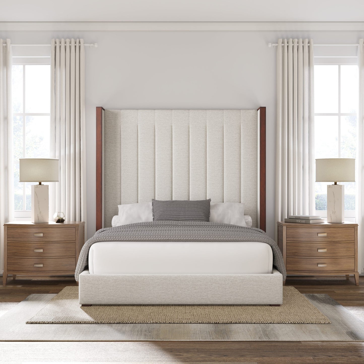 Irenne Vertical Channel Tufting Height Bed