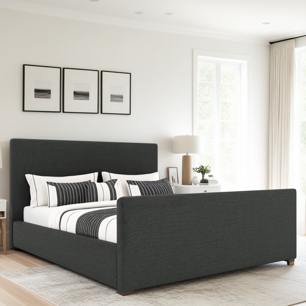 Moyra Plain Luxe Footboard Upholstered Bed