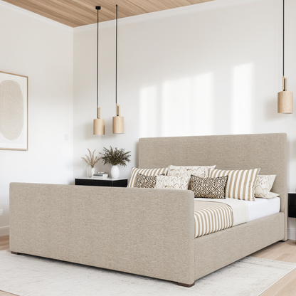 Moyra Plain Luxe Footboard Upholstered Bed