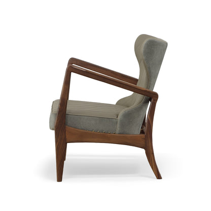 Ind Mid Century Leather Lounge Chair