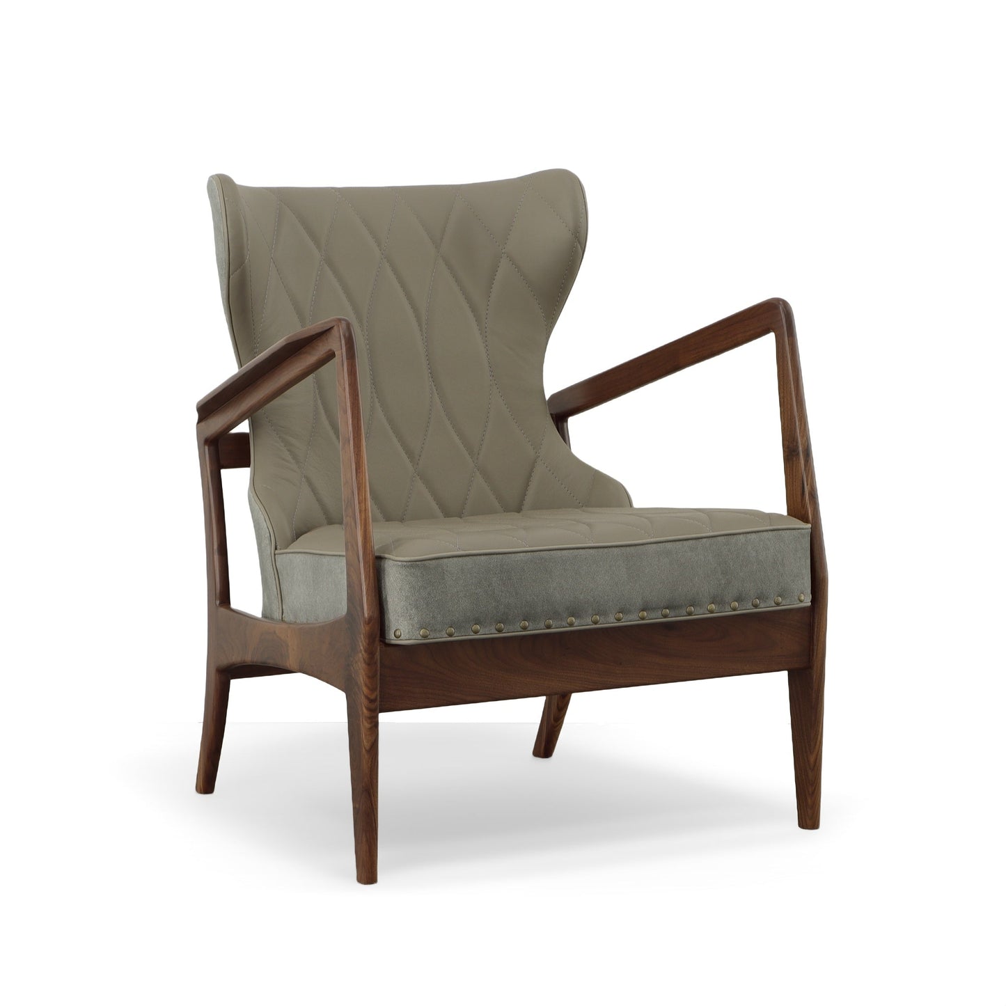 Ind Mid Century Leather Lounge Chair