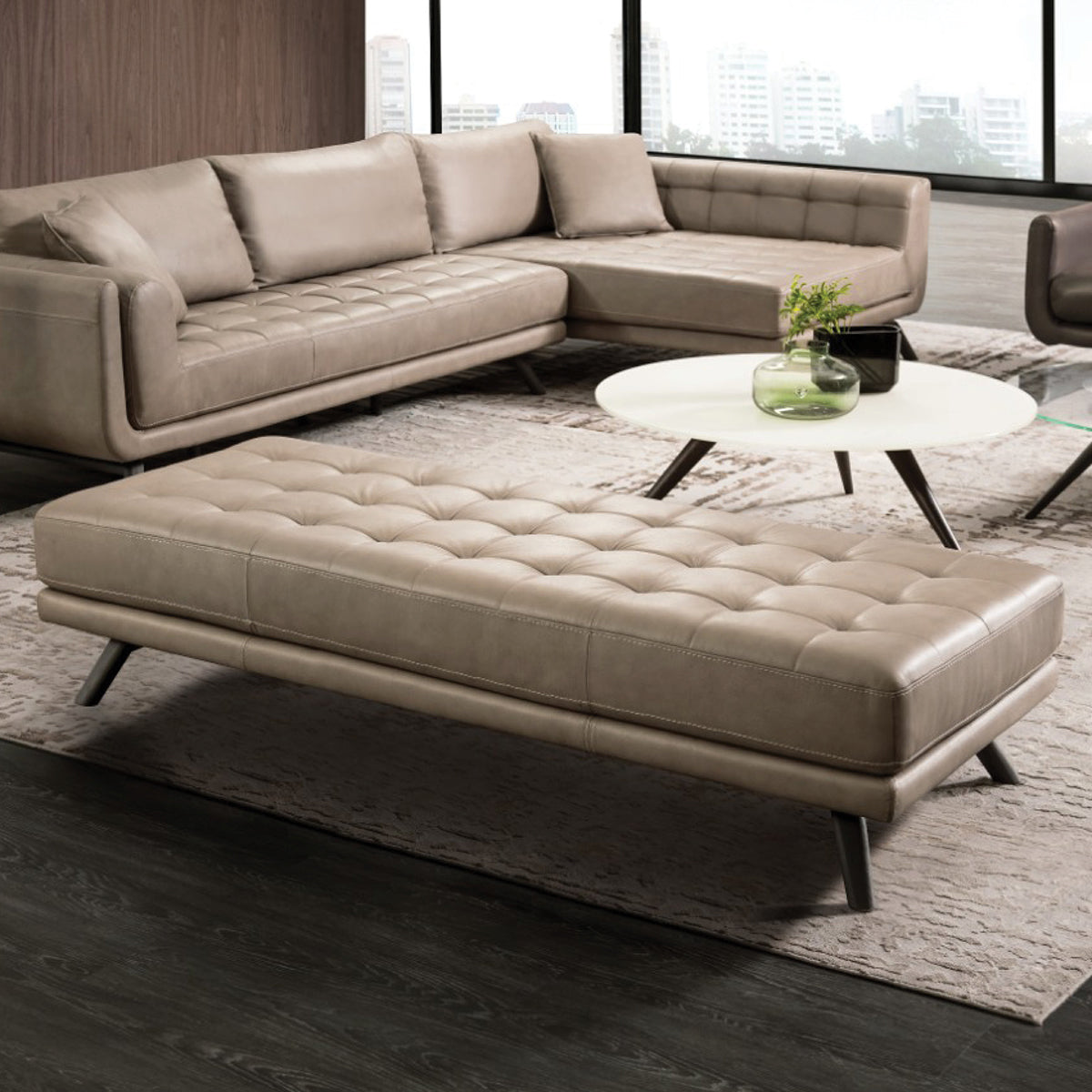 Brava Leather Sofa with Chaise