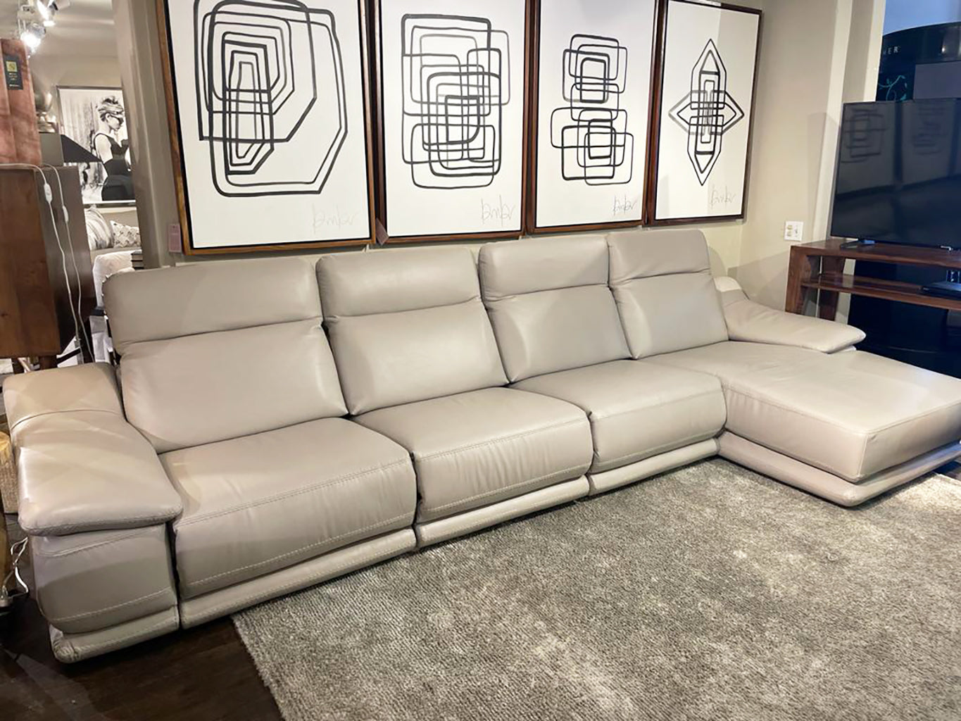 Modena Leather Motion Sectional 4 Pieces
