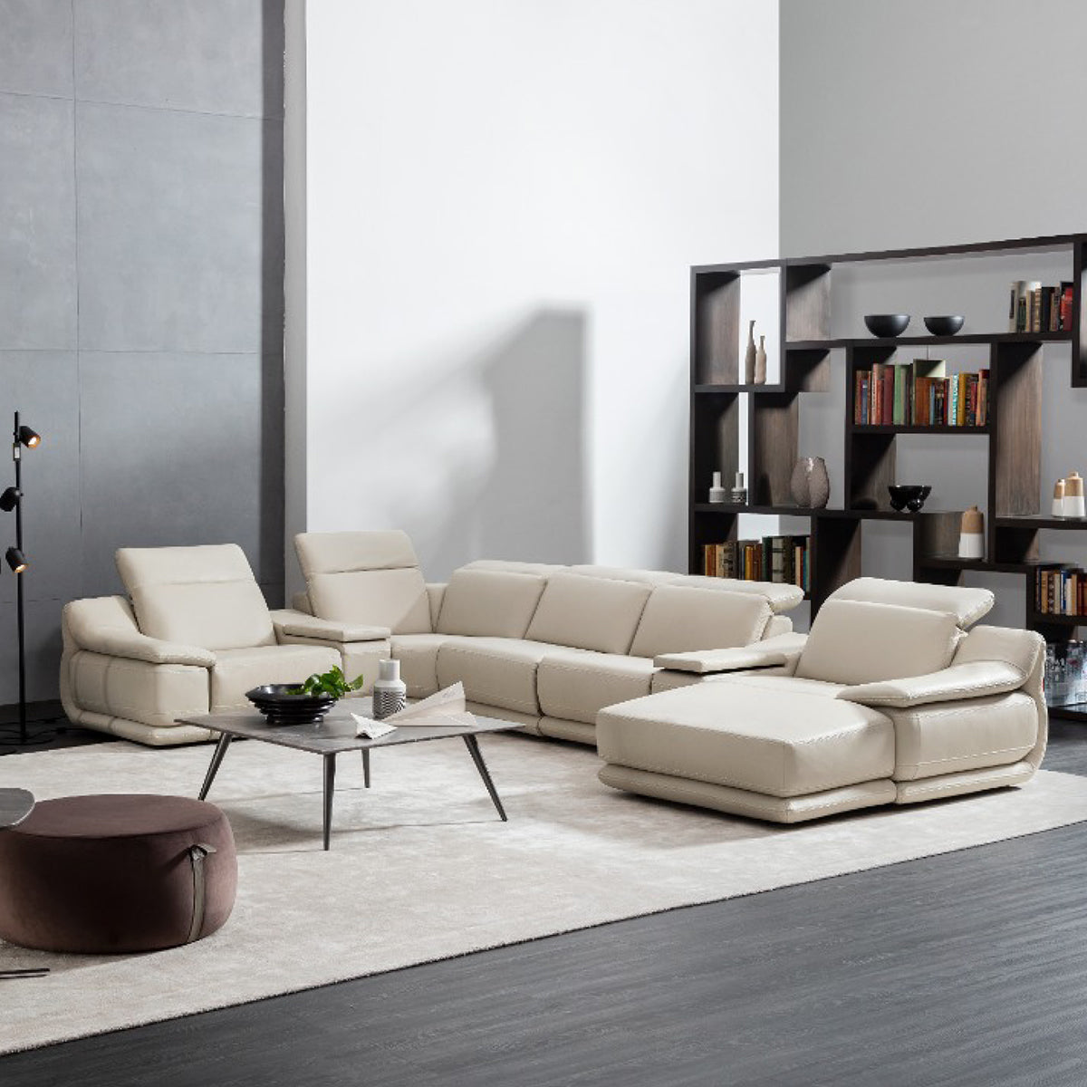 Modena Leather Motion Sectional 4 Pieces